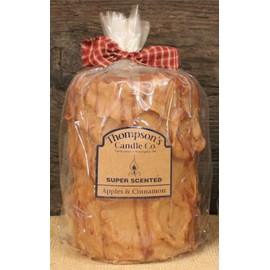Thompson's Candle Co. Super Scented LG (44 oz) Pillar 200 Hrs Apples & Cinnamon