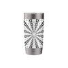 Star Effect Geometric Symmetrical Pattern Black On White Stainless Steel