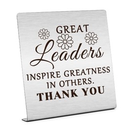 Leaders Appreciation Gifts for Women Men Home Office Desk Sign Gifts for Boss Leadership Gifts for Supervisor Leader Boss Day Gifts Plaque Sign Desk Decor Christmas Retirement Gifts for Boss Leaders