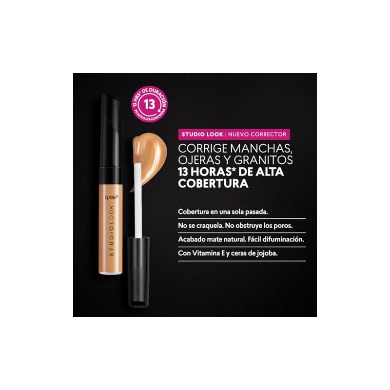 Cyzone Corrector de Maquillaje Studio Look de Alta Cobertura, Medium,