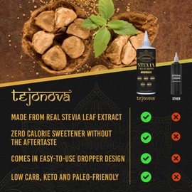 tejonova Stevia Liquid Drops, 8oz, Zero Calorie Stevia Liquid Sweetener from Pure Stevia Extract, Stevia Sweetener for Drinks, Treats, No Sugar Liquid Stevia Drops, Keto Sweetener, No Aftertaste