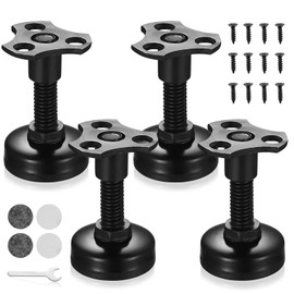 JinZeYou 4 Sets Adjustable Furniture Legs Levelling Feet, Black Table Leg Extenders, 27-40 mm Threaded Adjustable Furniture Feet for Bed Sofa Chair Table Legs