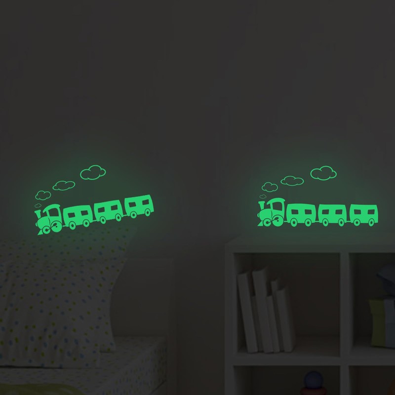 Train Decor,Glow in The Dark Stickers, Nursery Wall Sticker, 2