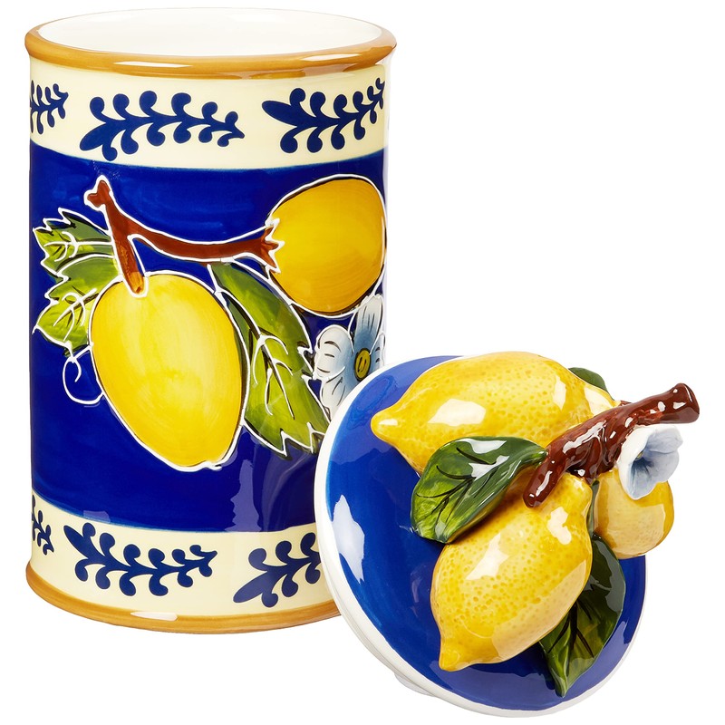 Blue Sky Ceramic Lemon Canister, Medium