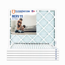 Filters Fast 17x22x1 Air Filter MERV 11, 1" AC Furnace Air Filters, Made in the USA, Actual Size: 16.5"x21.5"x0.75, 6 Pack