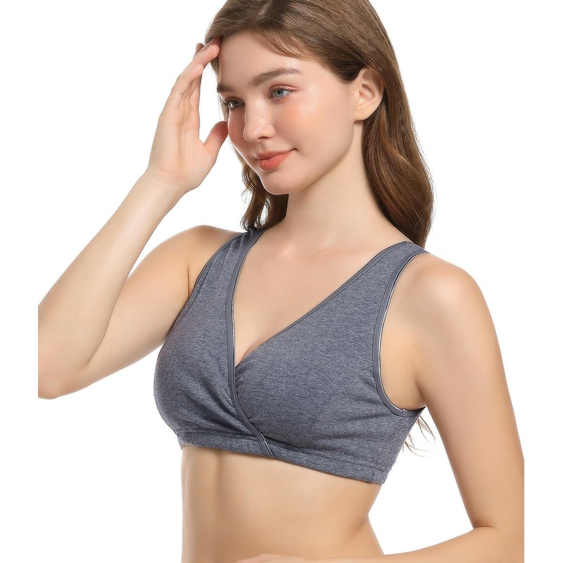 3 Pack Cotton Maternity Nursing Bras Breastfeeding Sleep Bra Pregnancy