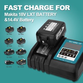 DC18RC Rapid Charger for Makita 18V Battery Charger Compatible with Makita Battery 14.4V-18V LXT Li-ion Battery Charger