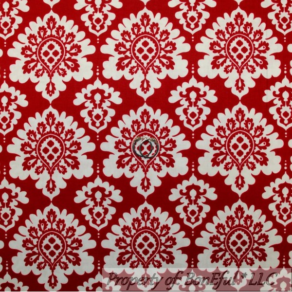 Riley Blake Designs BonEful Fabric FQ Cotton Quilt VTG Red
