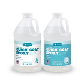 Alumilite Amazing Quick Coat Epoxy (1 Gal) – Fast Curing, Crystal Clear, High-Gloss Durable Finish – Works on Wood, Metal, Stone & More – Ideal for Resin Art, Tumblers, Home Décor & DIY Craft Projects