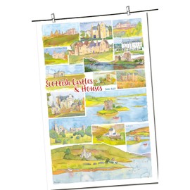 Emma Ball Design Scottish Castles & Houses With Images 100% Cotton Tea Towel