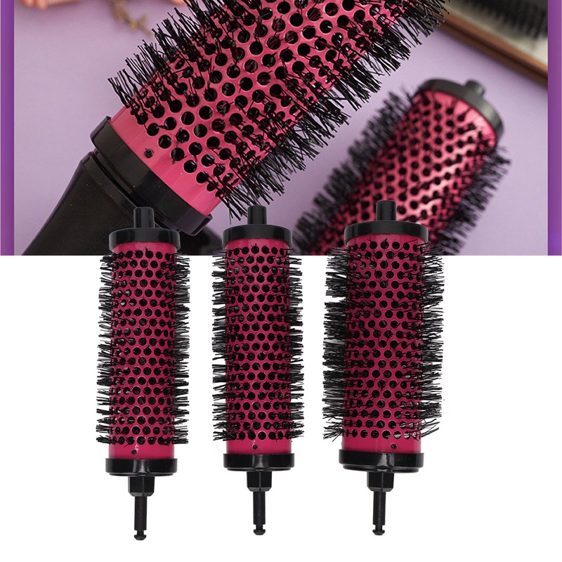 6 Pcs Round Hair Brush Set Detachable Ergonomic Handle Soft
