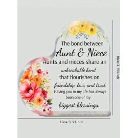 Unbranded Aunt & Niece Gifts 1pc Aunt Birthday Gift, Acrylic Heart Shape Keepsake