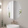 JUNEBRUSHS Oval Mirror, Acrylic Oval Bathroom Mirrors Unbreakable Frameless Wall-Mounted
