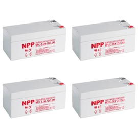 NPP NP12-3.3Ah(T1 4 Pcs) 12V 3.3Ah Rechargeable Sealed Lead Acid Battery F1 Terminals APC Back UPS ES 350 EXP1233 Back-Up UPS ES350 Emergency Light, Electronic scaleHome Alarm Security System