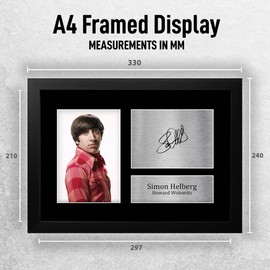 HWC Trading FR A4 Simon Helberg Big Bang Theory Howard Wolowitz Gifts Printed Signed Autograph Picture for TV Show Fans - A4 Framed