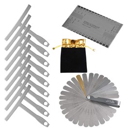 TIMESETL Guitar Luthier Tool Set, 32 Blade Feeler Gauge, 9 Understring Radius Gauge, String Action Gauge Ruler, Guitar Luthier Measuring Tool for Guitar and Bass Setup