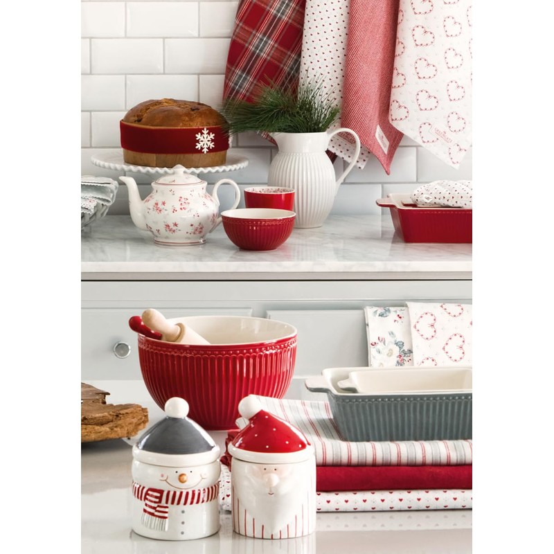 GreenGate Abella Tea Towel White Flowers Cotton 50 x 70