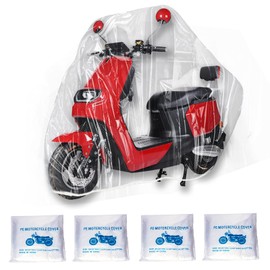 Disposable Clear Plastic Bike Cover One to Many Bikes - Waterproof Dust Cover for Mountain, Electric, Road Bikes & Travel, Gym Equipment Indoor & Outdoor