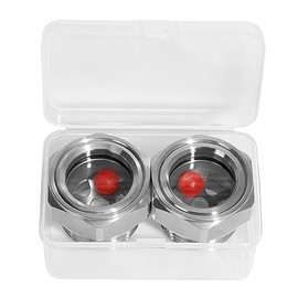 1" NPT Male 304 Stainless Steel Oil Sight Glass Hex Head Sight Plug Liquid Level Gauge Oil Indicator Sight Window for Air Compressor Gearbox Hydraulic Tank (2pcs 1” NPT Stainless Steel with Baffle)