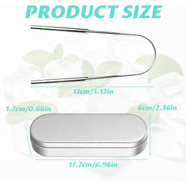 Paquete de 2 Rascador de Lengua, Limpiador de Lengua Acero Inoxidable para Adultos y Niños Reduce el Mal Aliento y Higiene Bucal