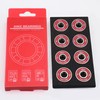 XiKe 8-Pack 608-2RS Skateboard Bearings, Red, High-Speed 8x22x7mm, Durable Double