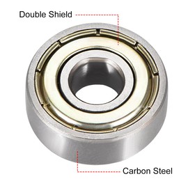 sourcing map 606ZZ Deep Groove Ball Bearing Double Shield 606-2Z 80016 6mm x 17mm x 6mm High Carbon Steel Z1 Bearings (Pack of 2)