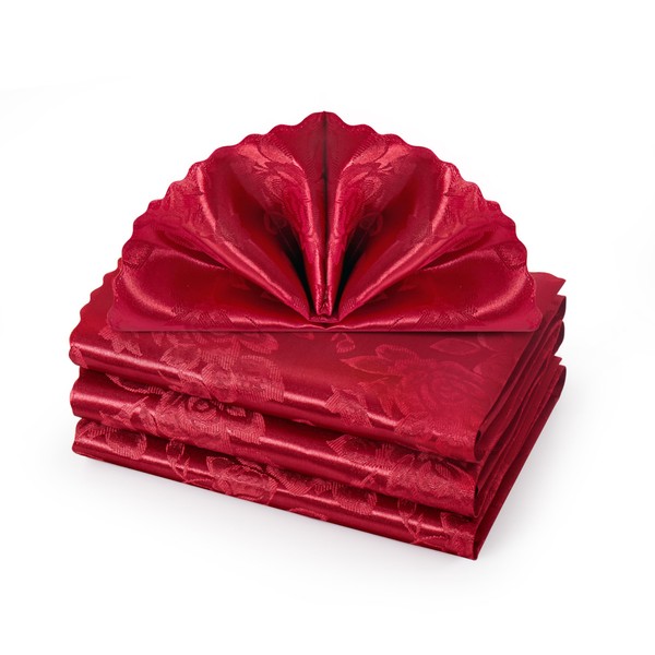 HommxJF Wave Scroll Damasco Jacquard - Servilletas de satén de