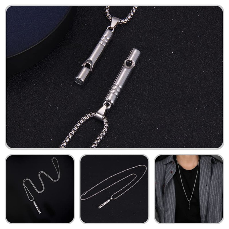 USHOBE Whistle Pendant Necklace Alloy Outdoor Emergency Whistle Emergency Survival