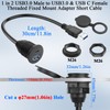 QIANRENON 2-in-1 USB3.0 to USB3.0 & USB C Threaded Fixed