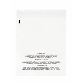 POLYSELLS 100 Count 11x14” Clear Poly Bags with Suffocation Warning Self-Sealing Plastic Bags for Shipping, Retail Packaging, T-Shirts & Clothing - Permanent Adhesive