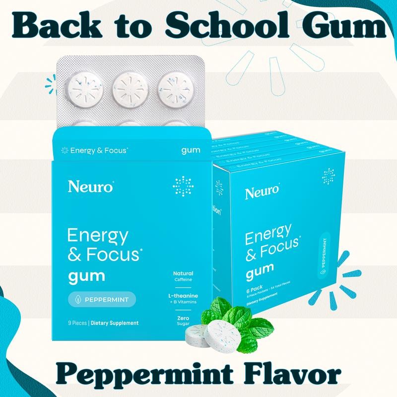 Back to School Gum: Energy & Focus - Caffeine Nootropics