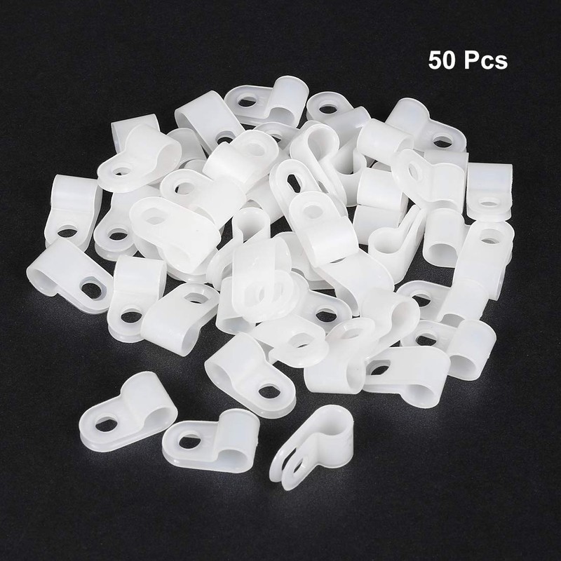 sourcing map Nylon R-type cable clamps, cable clamps, fits wire