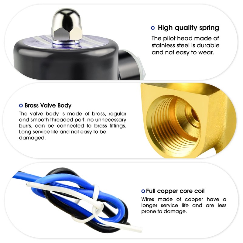 ERGAOBOY 1/4 inch BSP 220 V brass electric solenoid valve