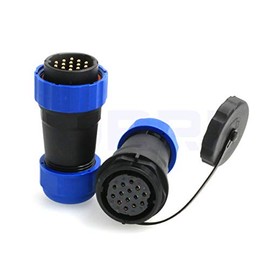 DRRI HE29 14pin 28mm 10A 380V Butt Circular Waterproof Industrial Threaded Connector for Fisher Snow Plow