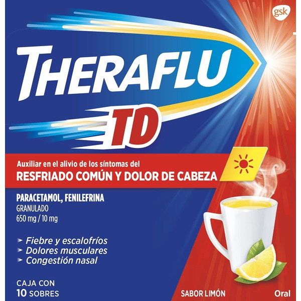 Theraflu TD Te Antigripal Resfriado Común 6 sobres