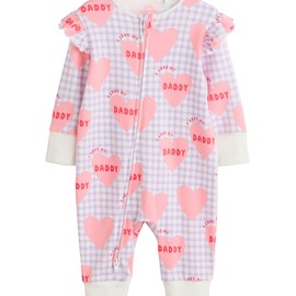 NEXT Lilac Daddy Cotton Two Way Zip Baby Grow 0 Months