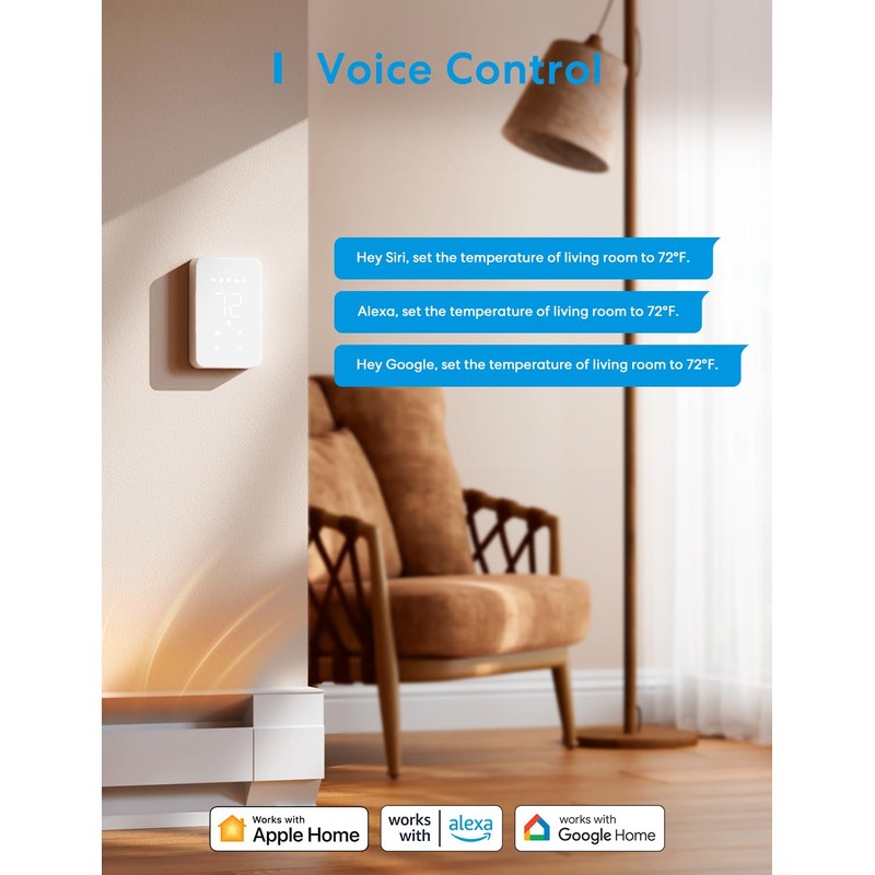 meross Smart Thermostat for Electric Baseboard and in-Wall Heaters Work