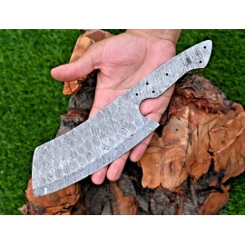 Damascus Cleaver Blank Blade Custom Made Butcher Knife -Hand Forged Steel 2511