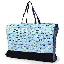 COLORFUL CANDY STYLE N1006200 Nap Futon Bag for Boys, Nursery, Kindergarten, Not Easy To Deform Shape, Lightweight, Side Mesh Specifications, Fully Opening Car (Light Blue)