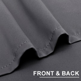 XWZO Opaque Blackout Curtains with Eyelets, 2 Pieces, Curtains with Tie Backs, Opaque Curtains for Bedroom, Living Room, Office, 229 x 117 cm, Dark Grey