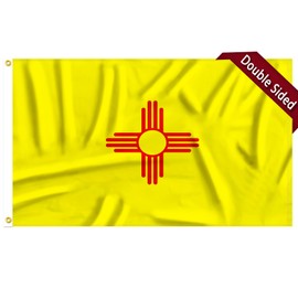 FLAGWIN New Mexico Flag 3x5 FT - 3 Ply Double Sided Polyester New Mexico State Flag with Brass Grommets - Vivid Color and Fade Proof State of New Mexico Flag 3x5 Outdoor