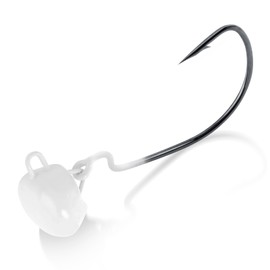 Dr.Fish 10 Pack Ned Rig Jig Heads Weedless Swinging Jig Head for Crappie Fishing EWG Wide Gap Hook Freshwater Swimbait Bass Fishing Lure 3/16oz(#1) White