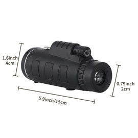 Lizbin 40x60 Monocular Telescope, Small Monoculars for Adults High Powered, Night Vision Monocular Telescope for Smartphone, High Definition Handheld Telescope for Wildlife Bird Watching Hunting