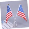 TEHAUX 50 Pack Usa Flags Mini America Flags Stick Polyester