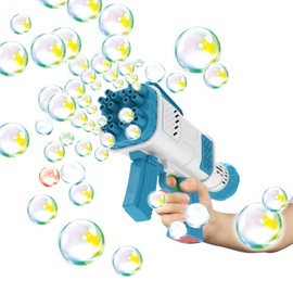 LeftField Toys | Hubble Bubble 24-Hole Bubble Blaster - Light up Bubble Machine for Kids - Fun Outdoor Toy