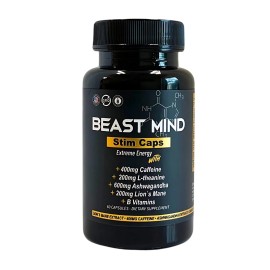 Extreme Energy Pills | 400mg Caffeine | 600mg Ashwagandha | 200mg Lions Mane