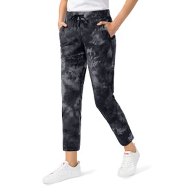 G Gradual G Gradual Women's Pants with Deep Pockets 7/8 Stretch Sweatpants for Women Athletic, Golf, Lounge, Work (Black Tie Dye, X-Small)
