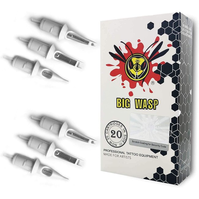 BIGWASP Professional 3RS Disposable Tattoo Needle Cartridge 3 Round Shader 20Pcs