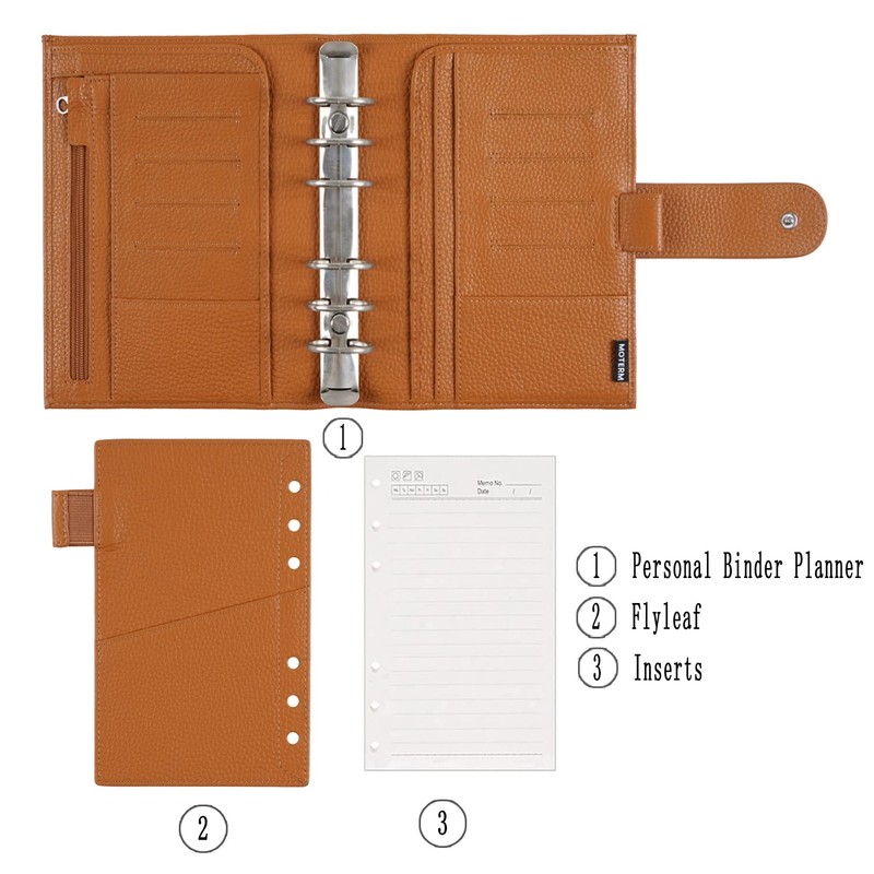 Moterm Personal Luxe Rings Planner - Genuine Leather Binder Organiser
