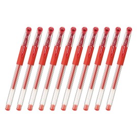 Mitsubishi Pencil UM15105.15X10 Gel Ballpoint Pen, Uni-Ball, Signo 0.5mm, Red, Set of 10